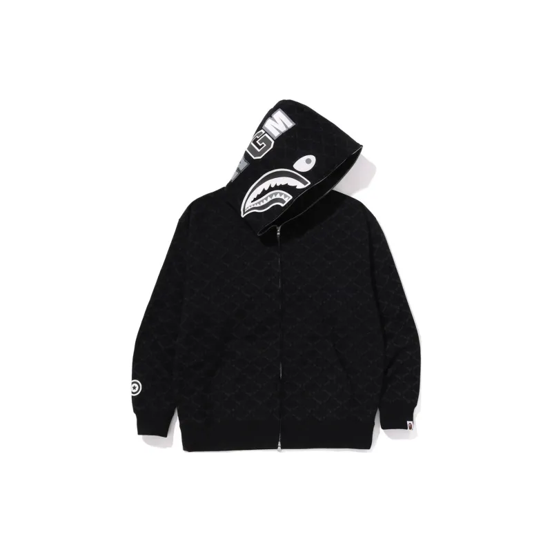 Bape College Monogram Relaxed Fit Shark Full Zip Hoodie-1