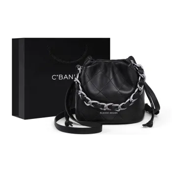 C°BANNER Cow Leather Shoulder Bag, Crossbody Bag, Handbag, Bucket Bag Regular Women's Black