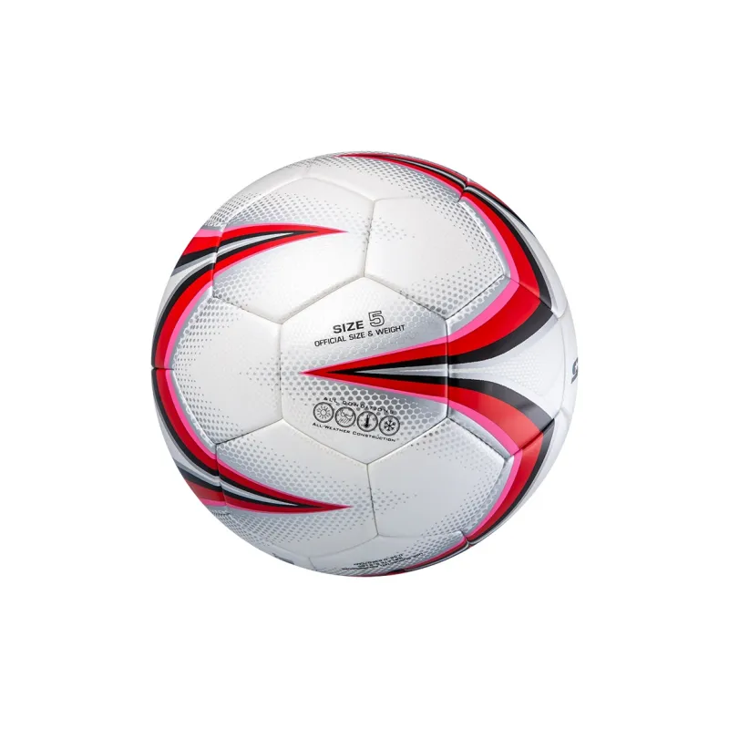 Star Size 5 Soccer PU Seamless Thermal bonding Unisex Red White-6