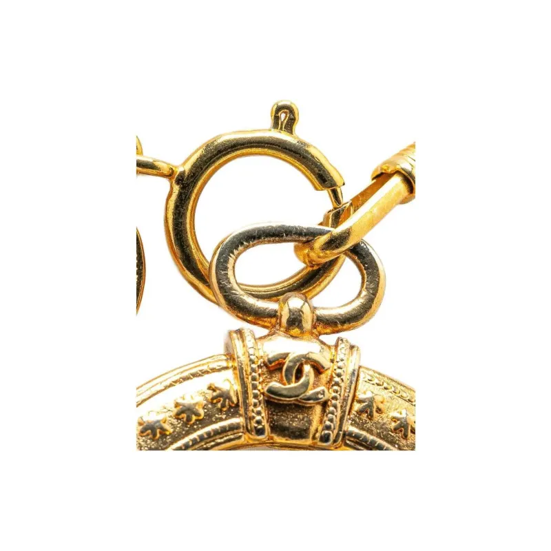 CHANEL 1970 1980 Plated Logo Loupe Magnifying Glass Pendant Necklace Costume Necklace-2