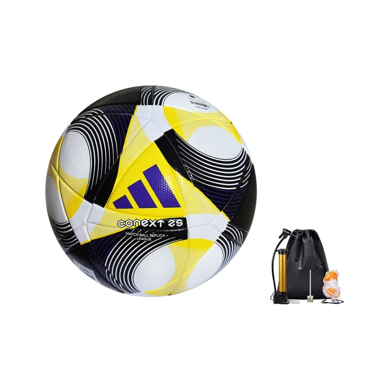 Adidas Size 5 Soccer PU Unisex Black White Yellow-4