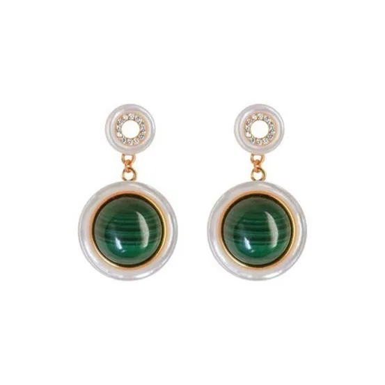 CARAT'S DIARY Synthetic Malachite Earrings Women's-0
