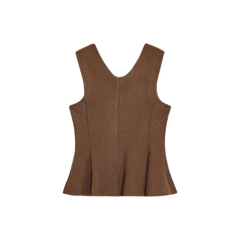 ZARA Tank Tops Women's Brown-1