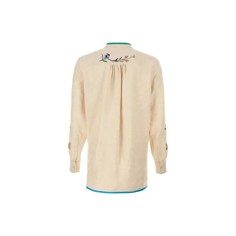 Valentino Floral Embroidered Button Detailed Shirt-1