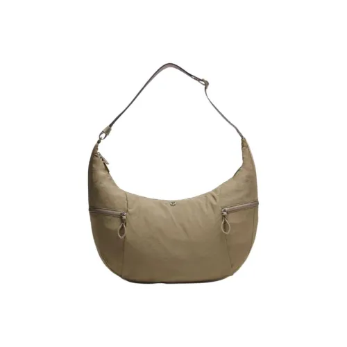 Lululemon Recycled Nylon Shoulder Bag Large Size Unisex Brown