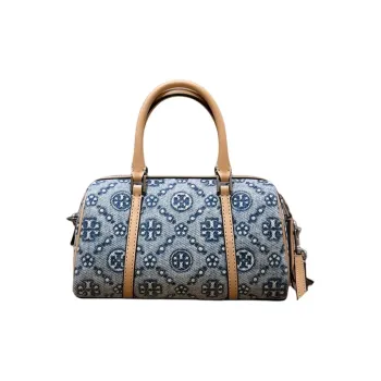TORY BURCH T Monogram Denim Mini Barrel Bag Powder Blue