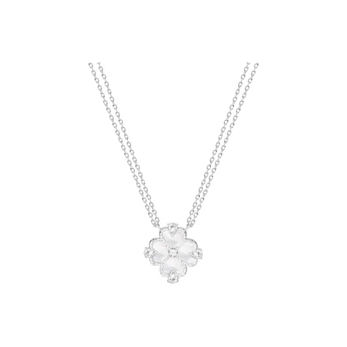 CHARLOTTE RAFFAELLI· Zircon Heart Mother Of Pearl Copper Necklaces Women's Silver White