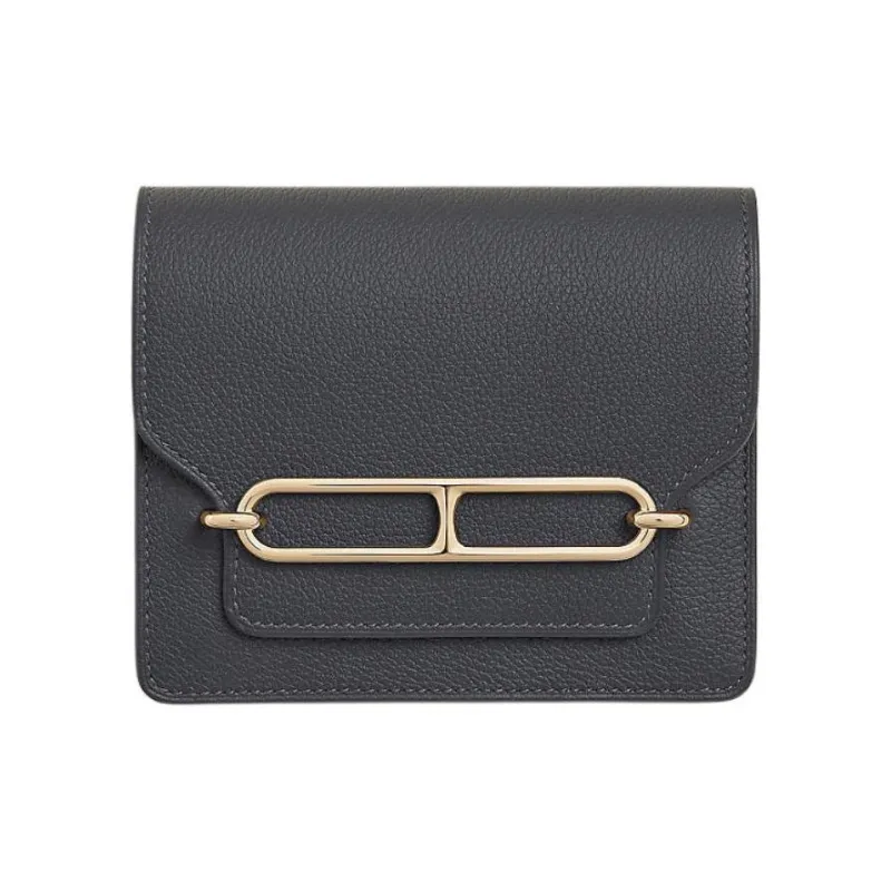 HERMES Roulis Evercolor Calfskin Fanny Pack Coin Purse Wallet Women's Slate Gray & Glacier Blue-0