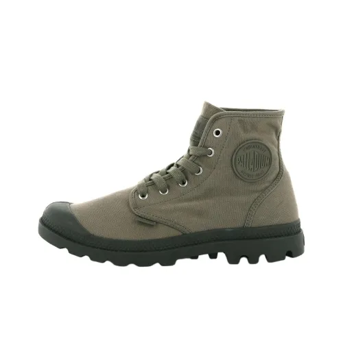 Palladium Pampa Lightweight And Wear-resistant High-Top Canvas Shoes Men's Dark Green