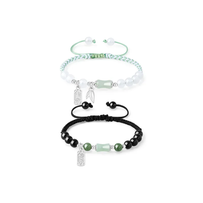 Lao Feng Xiang Hetian Jade Bracelets Green Jade Unisex-10
