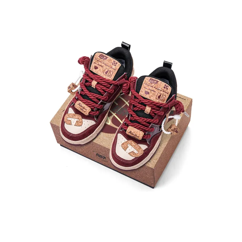 LUCX Cushioned Slip Resistant Abrasion Resistant Low Top Chunky Sneakers Unisex-6