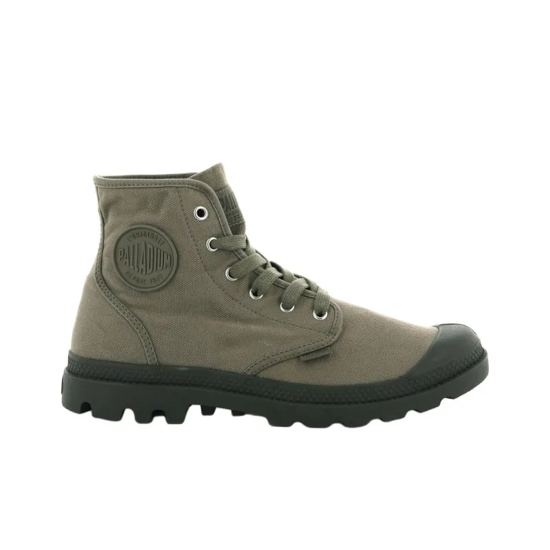 Palladium Pampa Lightweight And Wear resistant High Top Canvas Shoes Men's Dark Green-2