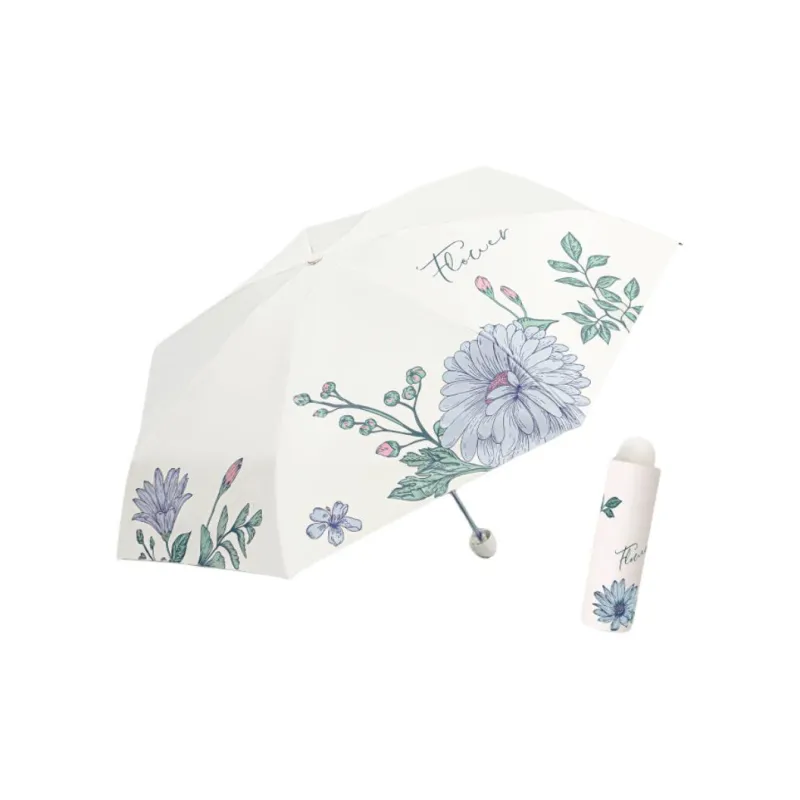 Heavenly Umbrella 25 Styles Large Print Macaron Color Three Fold Vinyl Sunny And Rainy Dual Use Umbrella-1