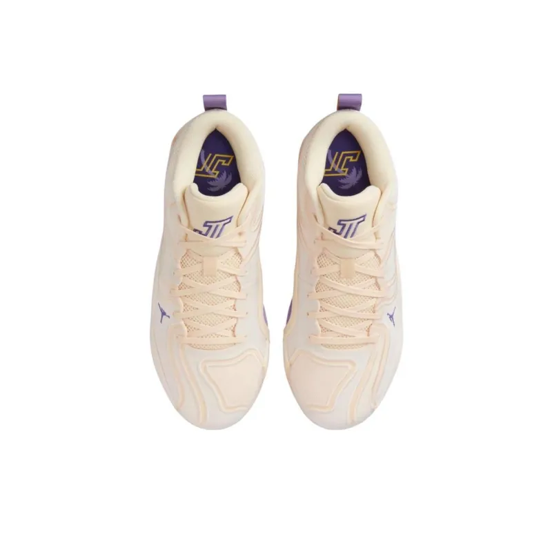 Jordan Tatum 3 Anti Slip Wear Resistant Mid Top Basketball Shoes Unisex Ecru-2
