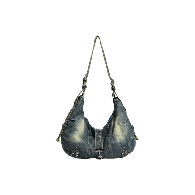 NOMK Denim Shoulder Bags Shoulder Bag Crossbody Bags Women's -Sizing Blue/Yellow/Black-0