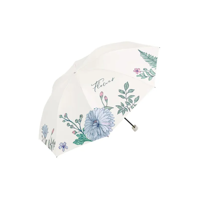 Heavenly Umbrella 25 Styles Large Print Macaron Color Three Fold Vinyl Sunny And Rainy Dual Use Umbrella-0