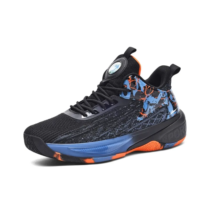 Kuding Basketball Shoes Men Mid Top Black Blue Orange Mint Green Ginkgo Green-4