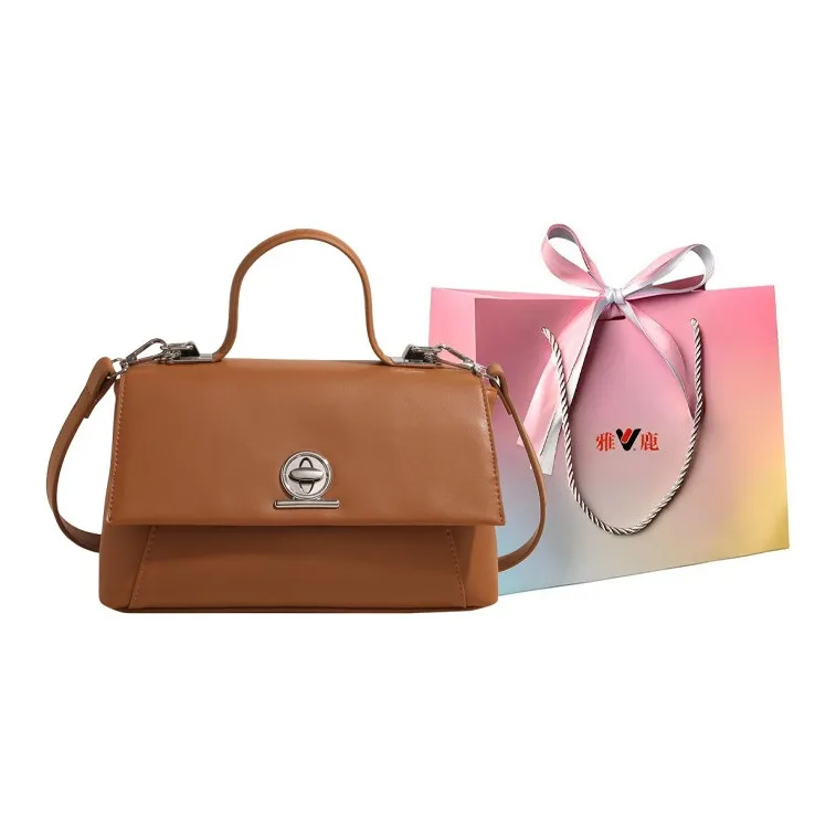 Yalu PU Handbag Women's Black/Light Brown/White/Khaki-7