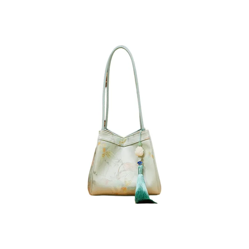 Pmsi Mulberry Silk Bucket Bag, Shoulder Bag Trumpets Women's Multicolor-12