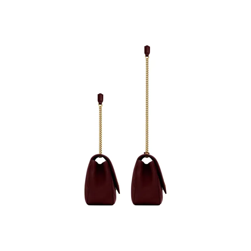 SAINT LAURENT LOULOU Soft Lambskin Shoulder Bag Medium Size Women's Burgundy-5