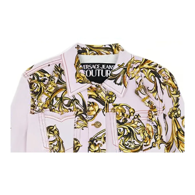 VERSACE Denim Jackets Women's Pink-2