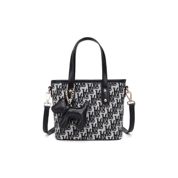 CLEVER& KETCH PU Tote Shoulder Bag Crossbody Bag Handbag Regular Women's Large K Letter Black