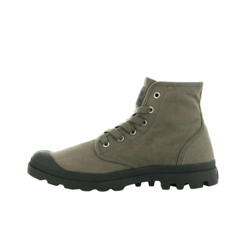 Palladium Pampa Lightweight And Wear resistant High Top Canvas Shoes Men's Dark Green-1