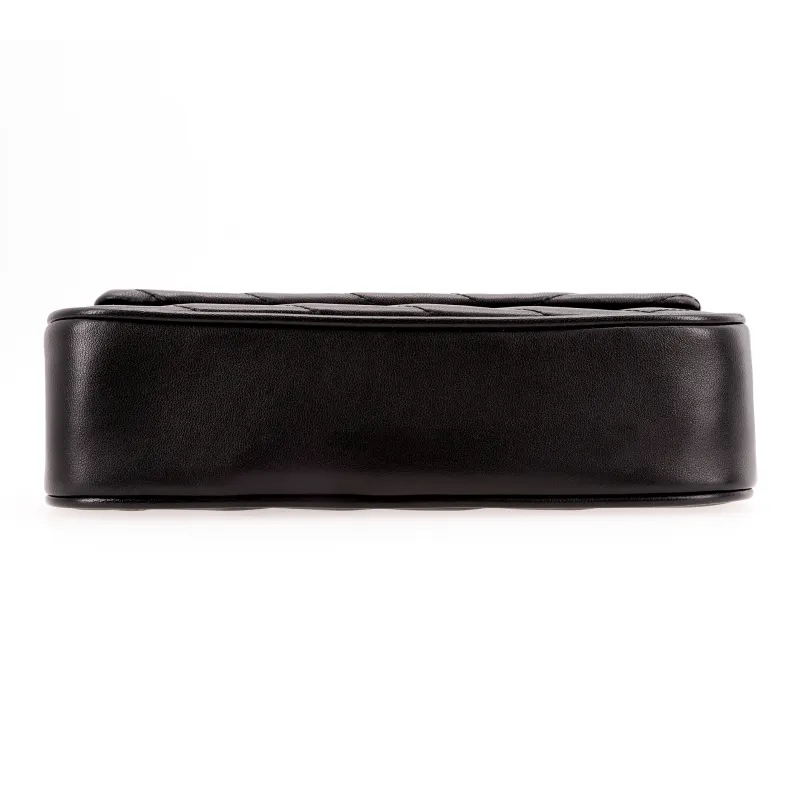 TORY BURCH Small Kira Chevron Flap Shoulder Bag Black-3