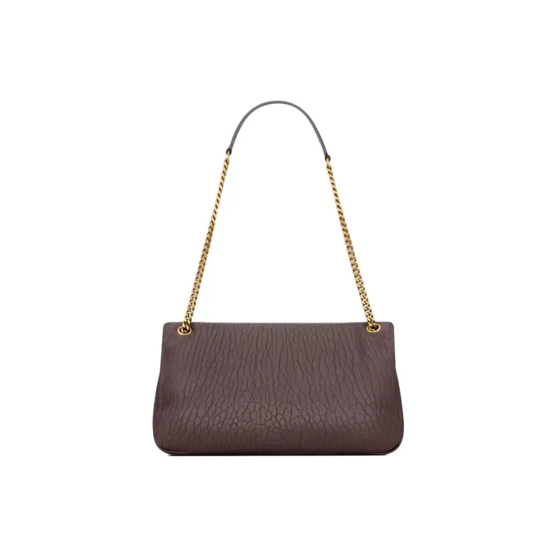 SAINT LAURENT Calypso Lambskin Envelope Bag, Shoulder Bag Medium Size Women's Brown-3
