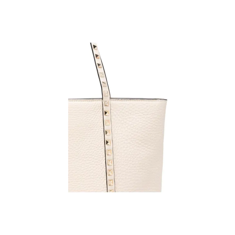 Valentino VT Tote Bag Shopping Bag Handbag Shoulder Bag Women's White-3