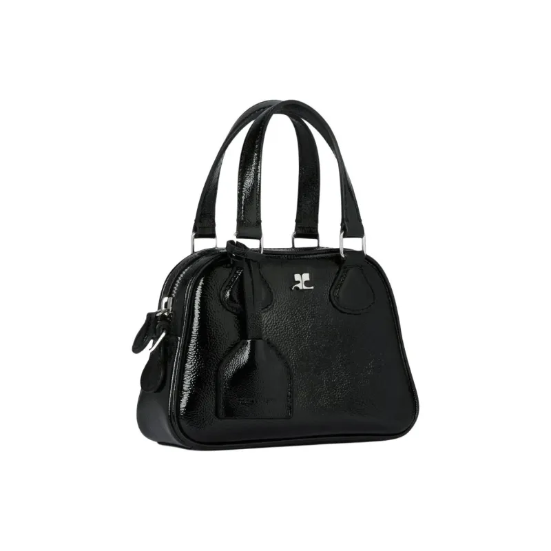 COURREGES Cow Leather One Shoulder Handbags Women's Black-1