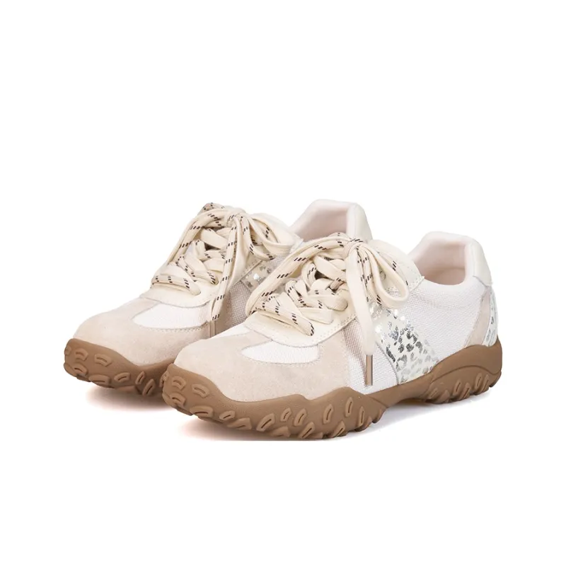Joy&Mario Breathable Lightweight Low-Top Casual Shoes Women's Beige-1