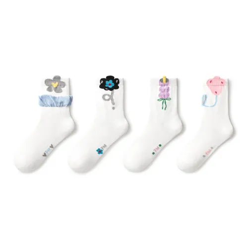 Primeet Mid Calf Socks Women's 4 Pack