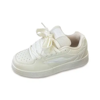 Medd Anti Slip And Wear Resistant Height Increasing Low Top Skateboard Shoes Women's White