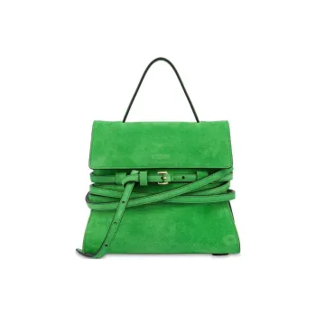 MOSCHINO Calf Suede Tote Bag, Shopping Bag, Handbag Women's Green