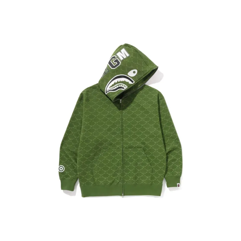Bape College Monogram Relaxed Fit Shark Full Zip Hoodie-10