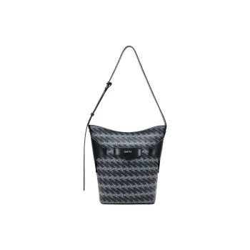 OMTO PVC Bucket Bags Shoulder Bags Unisex Truffle Black
