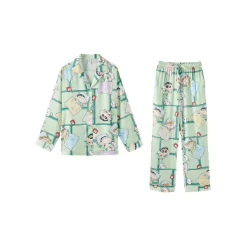 QINZUIMAO x Crayon Shinchan Pajama Set Women's New Leaf Green