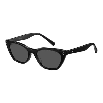 LOHO Plate Frame Cat Eye Sunglasses Unisex Black Tortoiseshell