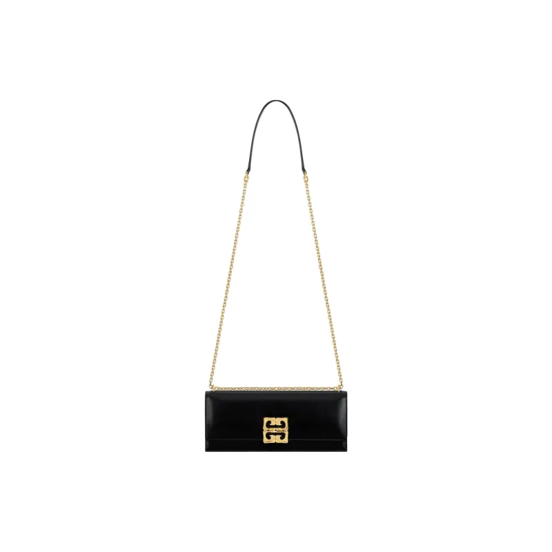 Givenchy 4G Liquid Calfskin One Shoulder Clutch Women's Black-1