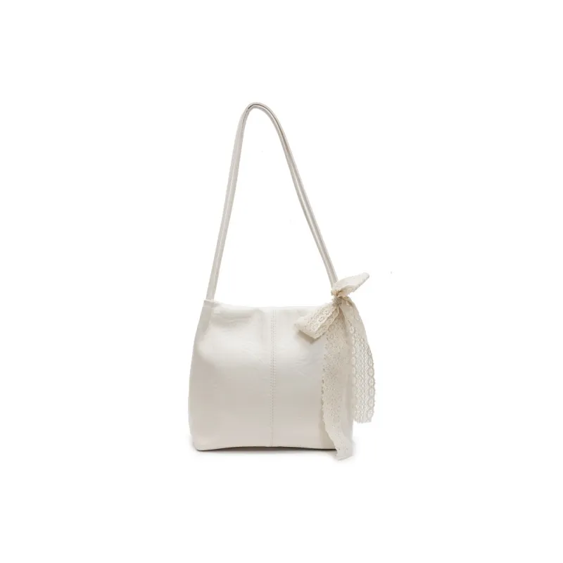 Yalu PU Shoulder Bag Regular Women's Black/Ecru/Pink/Silver/Blue-6