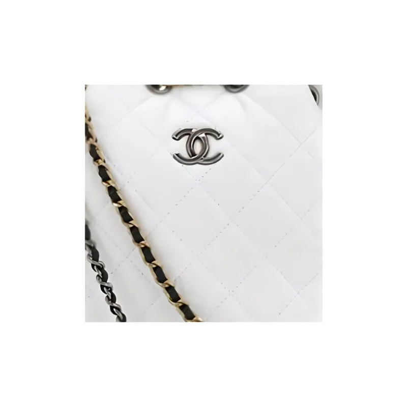 CHANEL Gabrielle Calfskin Backpack Trumpets Women's Black & White-3