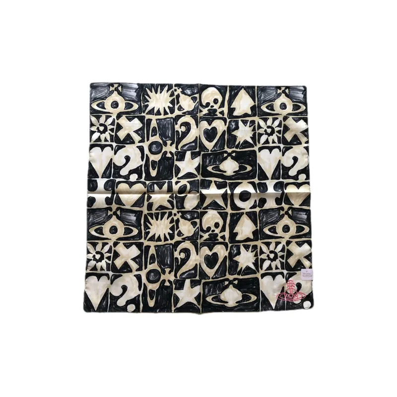 Vivienne Westwood Cotton Silk Scarves Unisex Black-0