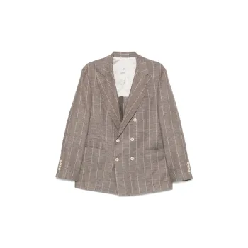 Brunello Cucinelli Striped Double Breasted Blazer