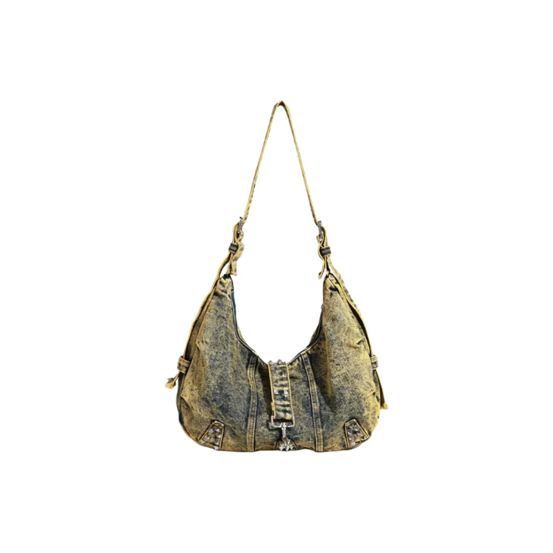 NOMK Denim Shoulder Bags Shoulder Bag Crossbody Bags Women's -Sizing Blue/Yellow/Black-5