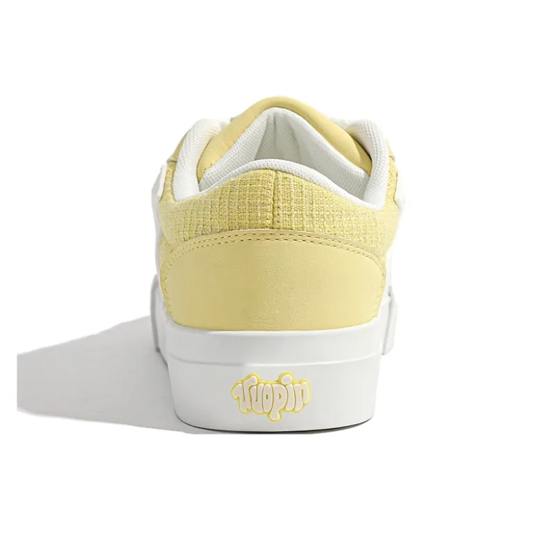 TUOPIN Pie Shoes Anti Slip Wear Resistant Low Top Skateboard Shoes Women's Lemon-2