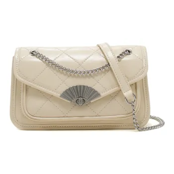 Simedin Cow Leather Crossbody Bag Regular Women's Milk White/Deep Black/Angora Red