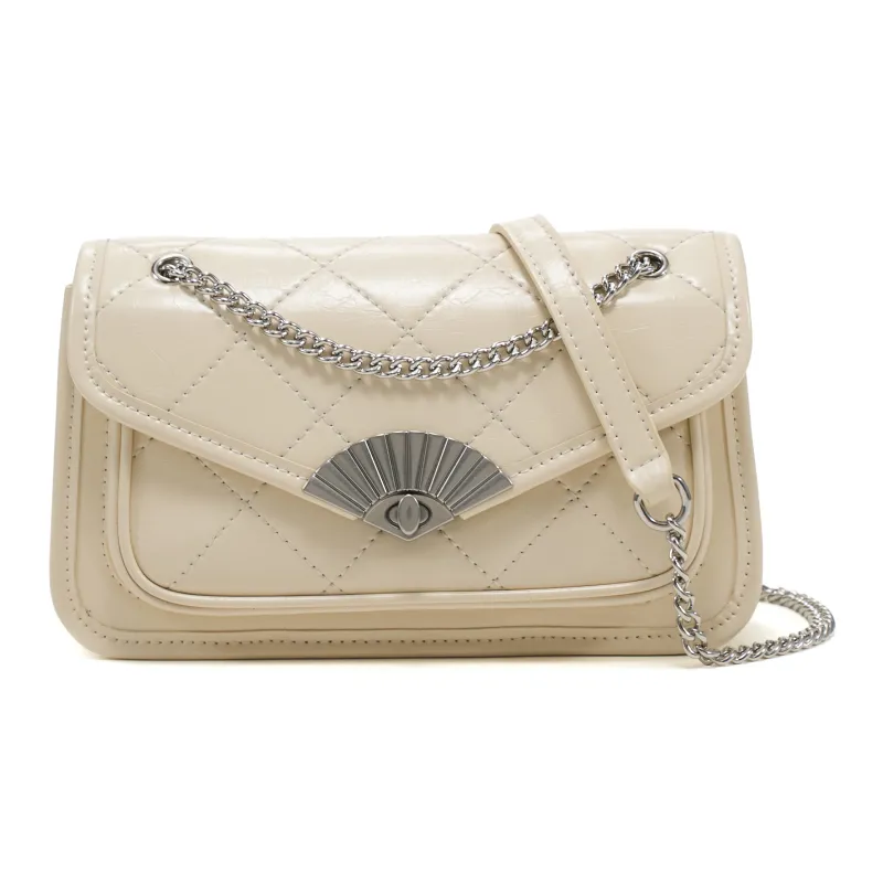 Simedin Cow Leather Crossbody Bag Regular Women's Milk White/Deep Black/Angora Red-0