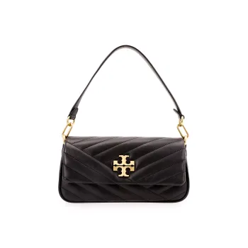 TORY BURCH Small Kira Chevron Flap Shoulder Bag Black