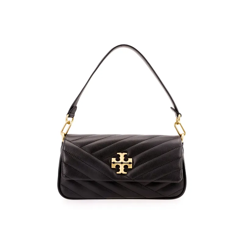 TORY BURCH Small Kira Chevron Flap Shoulder Bag Black-0